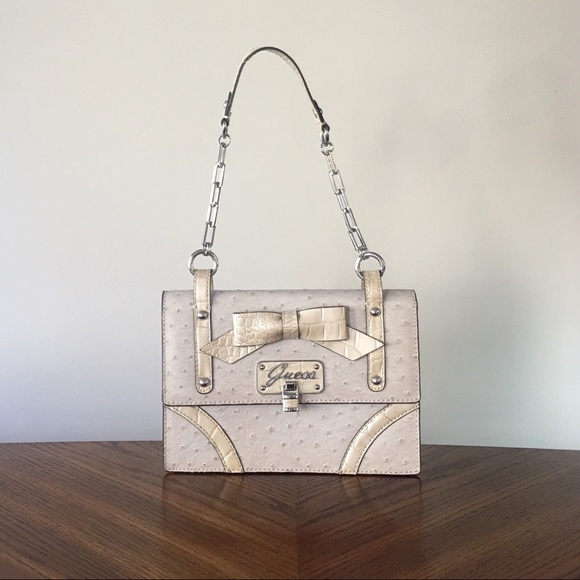 Guess Visage Faux Ostrich Shoulder Bag - Picture 2 of 13